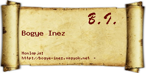 Bogye Inez névjegykártya